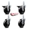 Service Caster 4'' Phenolic Wheel Swivel 3/4'' Square Stem Caster Set 2 Brakes, 4PK SCC-SQ20S414-PHS-PLB-34-2-S-2 - alternate 4